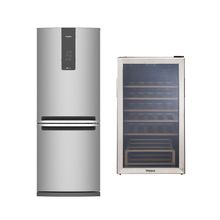 Combo Avería 3 Refrigerador Bottom Mount Xpert Inverter 484 L / 17 p3 Acero Inoxidable WRE57BKTWW y Cava de vinos acero inoxidable 33 botellas